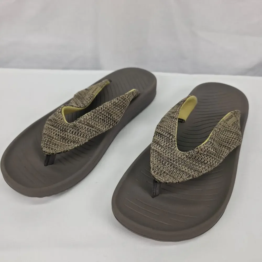 Hey Dude Milo Brown Flip Flop Sandals Mens US 10 Lightweight Comfort Beach